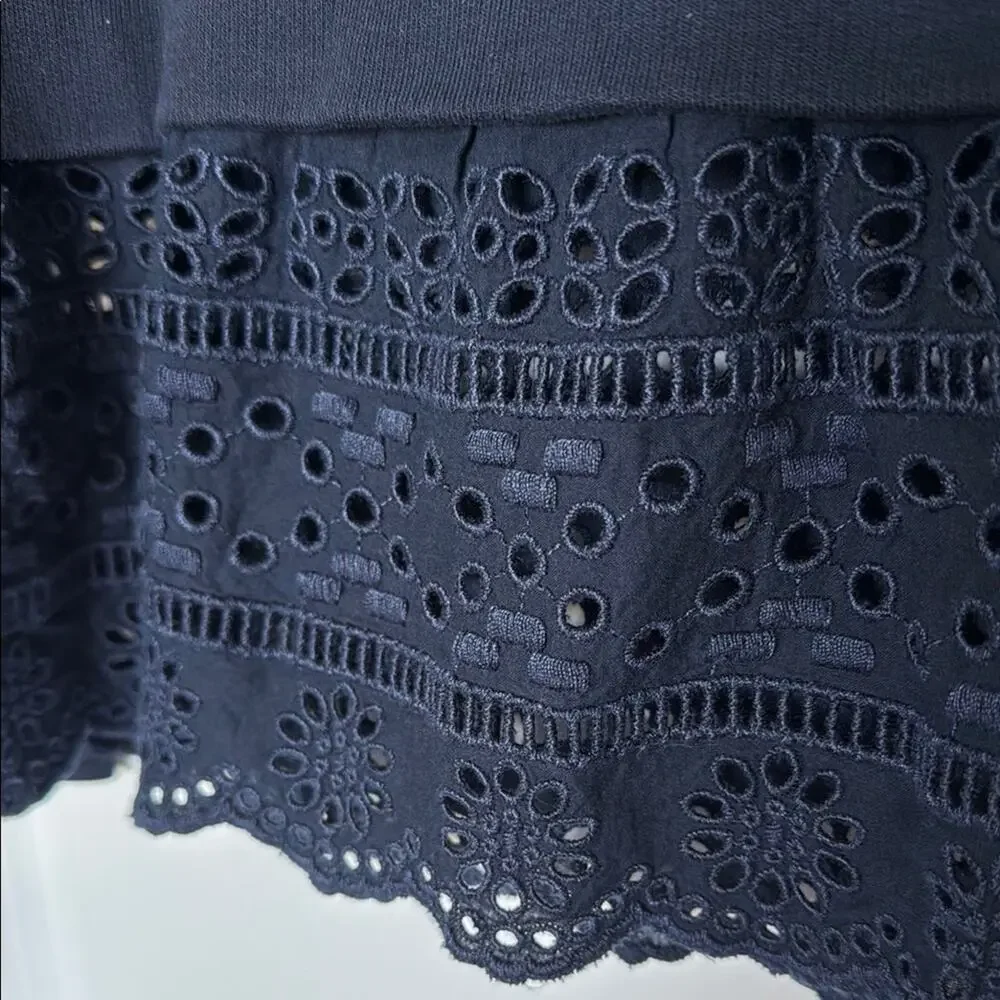 J. Crew Eyelet Hem Sweatshirt, S